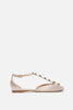 Celeste blushy beige satin ballerinas