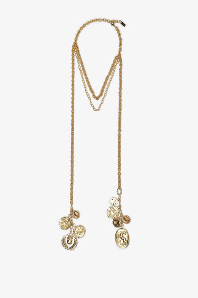 Gold charms necklace
