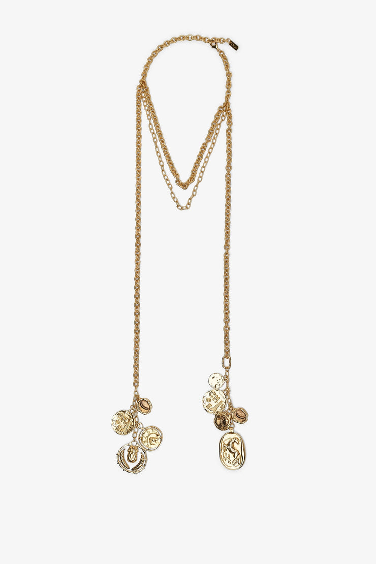 Gold charms necklace