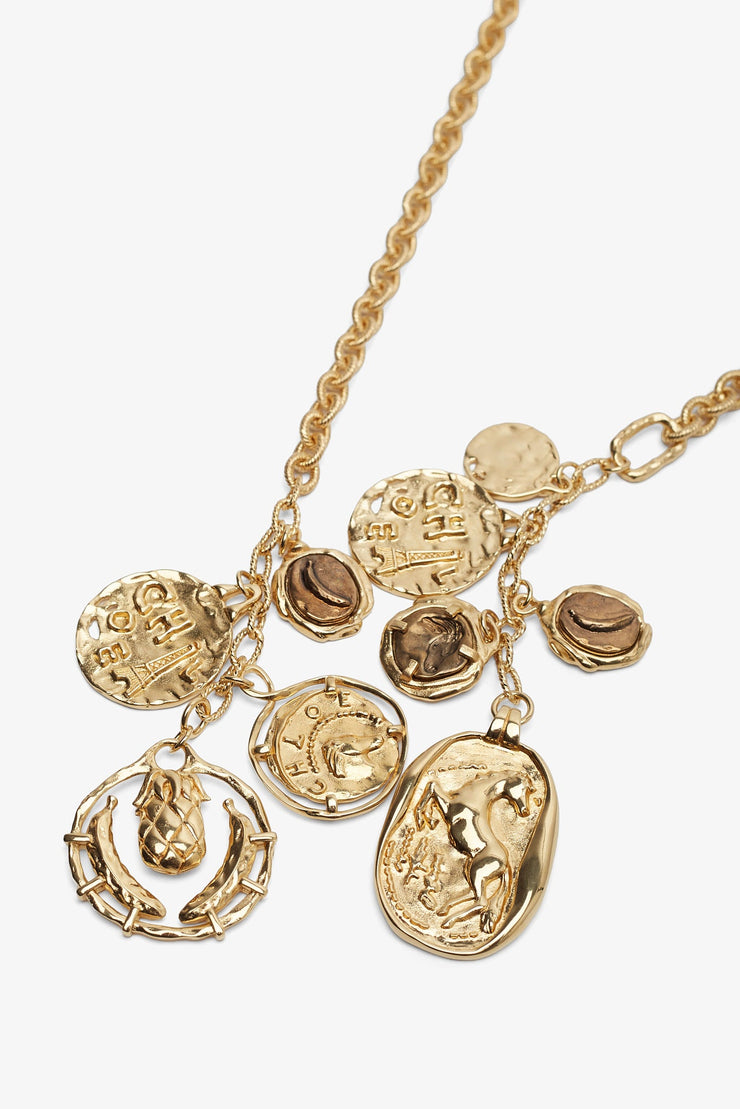 Gold charms necklace