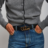 Chloe Iconic black leather belt
