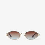 Sunglasses with gradient lenses on a white background