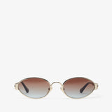 Sunglasses with gradient lenses on a white background