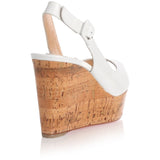 Une Plume white wedge sandal