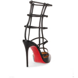 Kadreyana 100 black leather cage pump