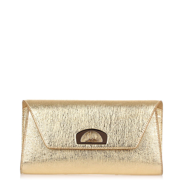 Vero Dodat gold leather clutch