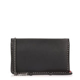 Loubiposh black leather studs clutch