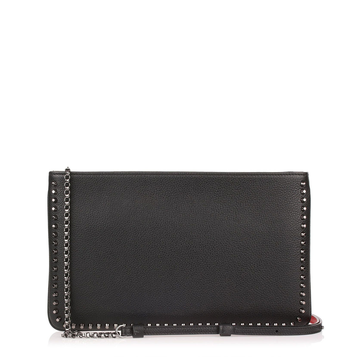 Loubiposh leather studs clutch