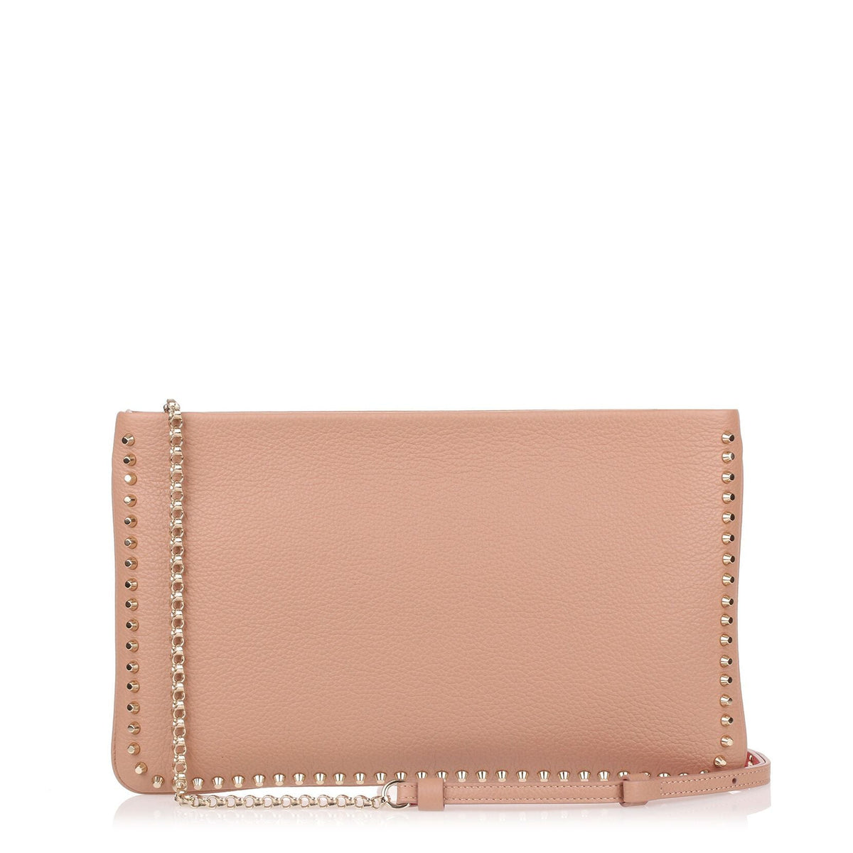 Loubiposh leather spikes clutch
