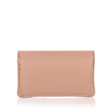 Loubiposh beige leather spikes clutch
