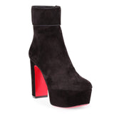 Protorlato black suede platform ankle boot
