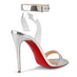 Jonatina 100 silver leather sandals