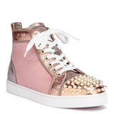 Lou Spikes pink suede sneakers