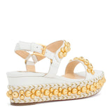 Rondaclou 60 White Leather Wedge Sandals