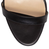 Jonatina 85 PVC Black Leather Sandals