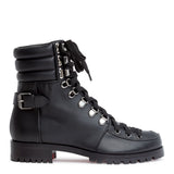 Who Runs black leather boots