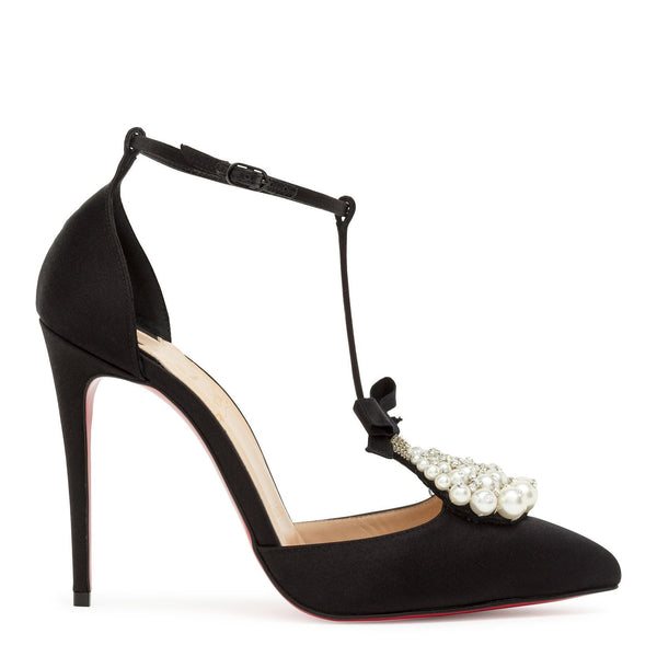 Goyetta black satin pumps