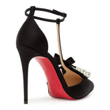 Goyetta black satin pumps