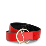 CL logo black leather belt
