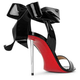 Epic Rose 100 soft patent black sandals
