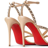 Mafaldina spikes 100 shimmer nude sandals