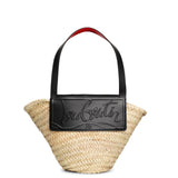 Loubi Shore Small black leather beach tote