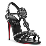 Goldora 100 black leather sandals