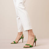 O Marylin spinach laminato sandals