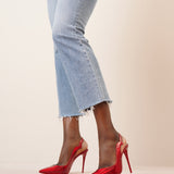Hot Chick sling 100 red patent pumps