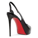 Hot Chick sling 120 black patent pumps