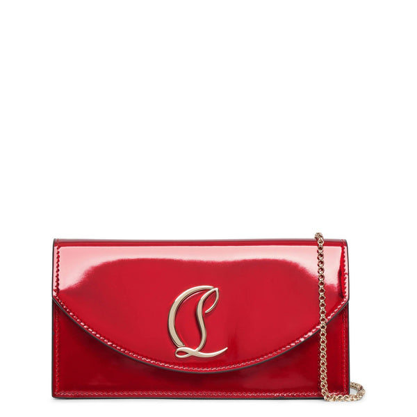 Loubi54 red patent clutch