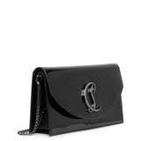 Loubi54 black patent clutch
