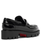 CL Moc black leather strass loafers