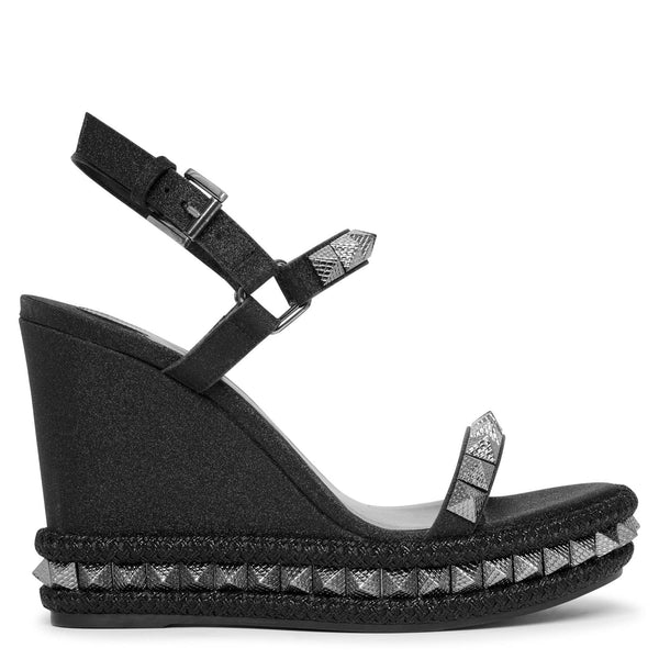 Pyraclou 110 black glitter wedge