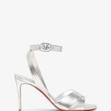 Mariza 85 silver leather laminato sandals