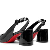 So Jane sling 55 black patent pumps