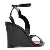 Zeppa Chick 85 black patent wedge sandals