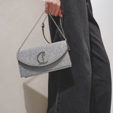 Loubi54 calf glitter clutch