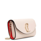 Loubi54 wallet on chain leche silver clutch bag