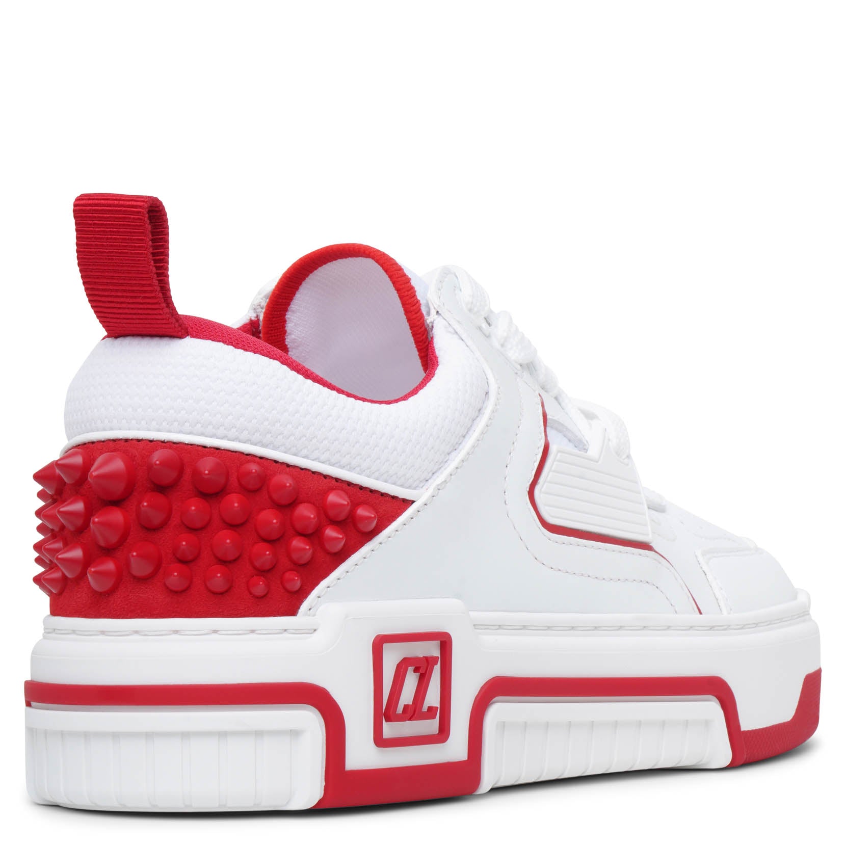 Shop Christian Louboutin Astroloubi Donna White Leather Sneakers