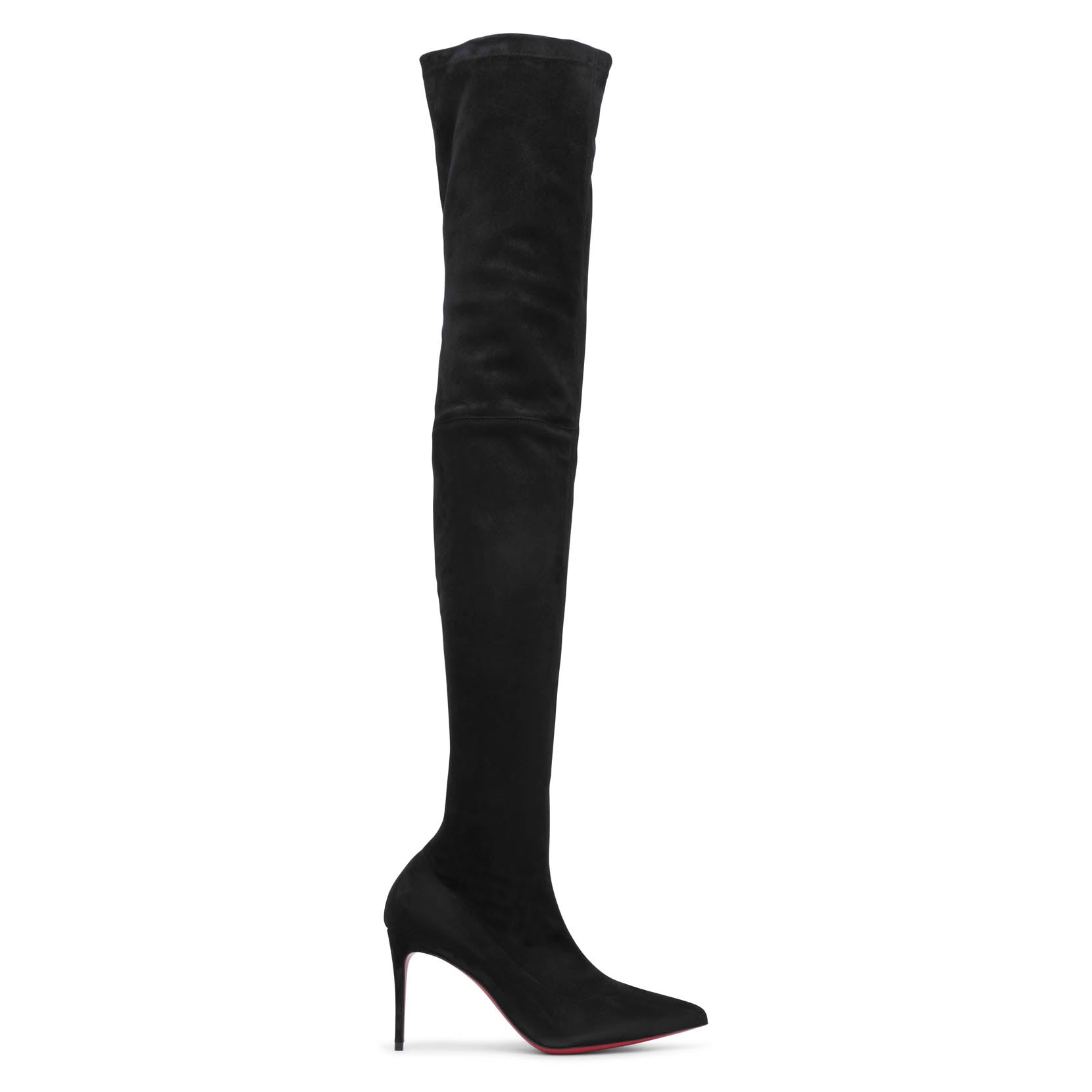 Christian Louboutin Santia Botta 85 Embroidered Suede And Leather Knee Boots  - Off-white - ShopStyle