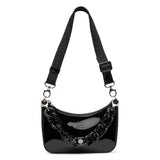 Loubila Chain black patent mini shoulder bag