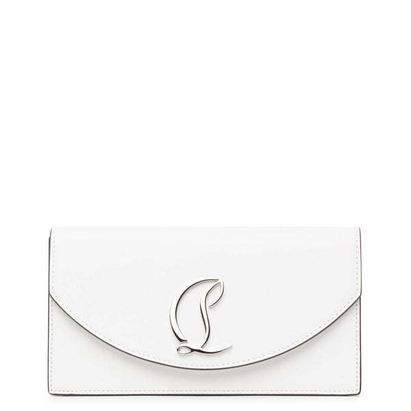 Loubi54 white leather clutch bag