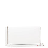 Loubi54 white leather clutch bag