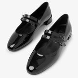 Sweet Jane black patent ballerinas