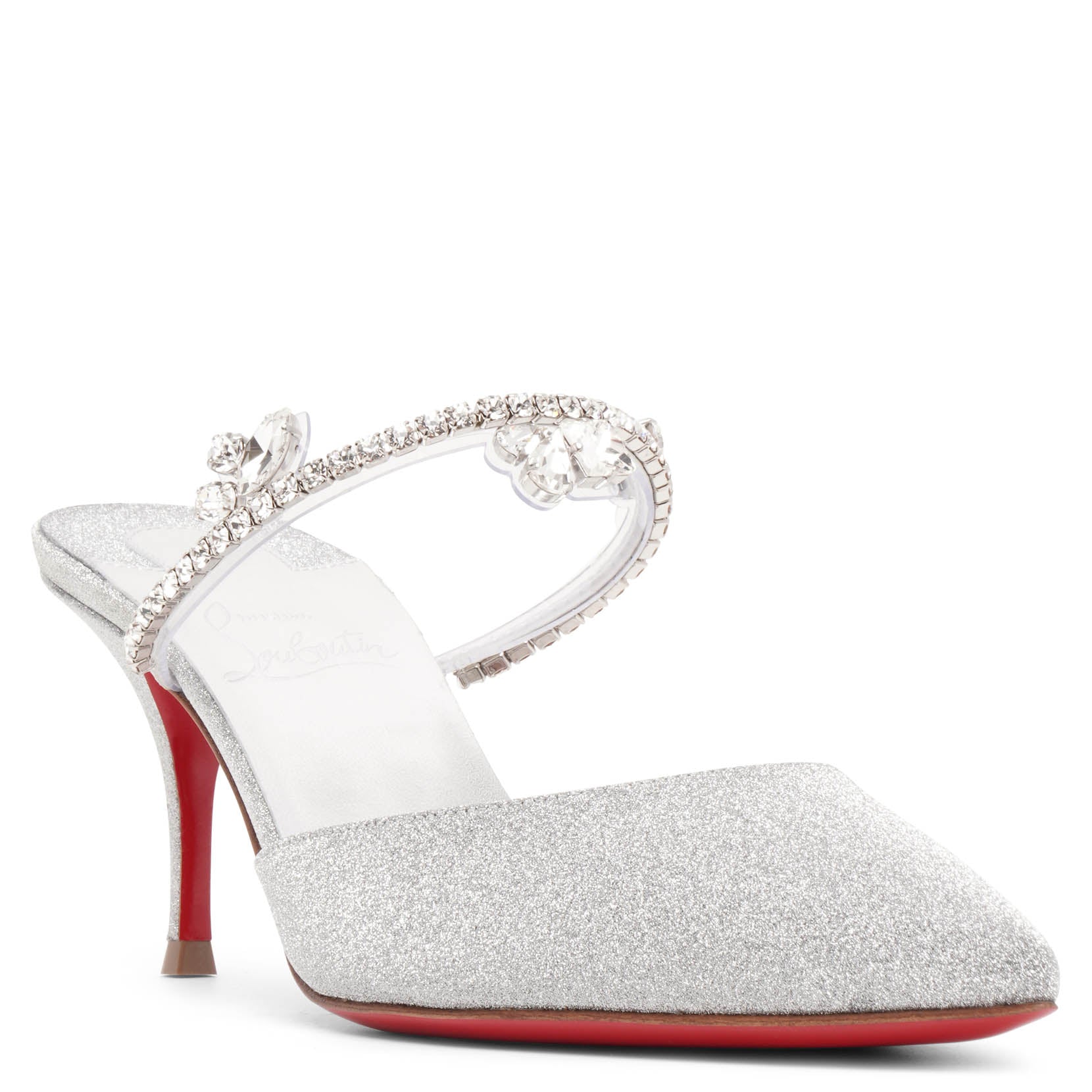 Shop Christian Louboutin Planet Queen 70 Glitter Mules