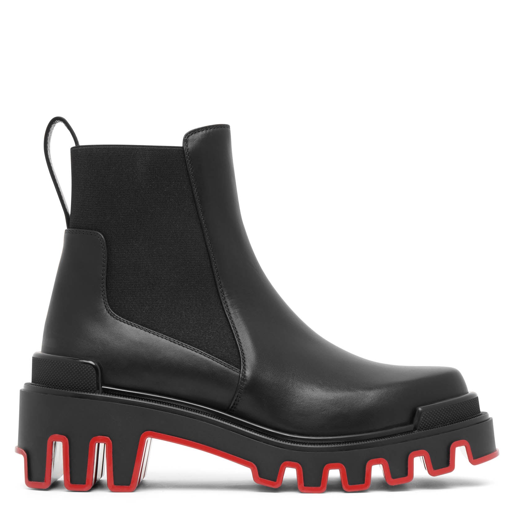 Shop Christian Louboutin Marchacroche Black Leather Ankle Boots