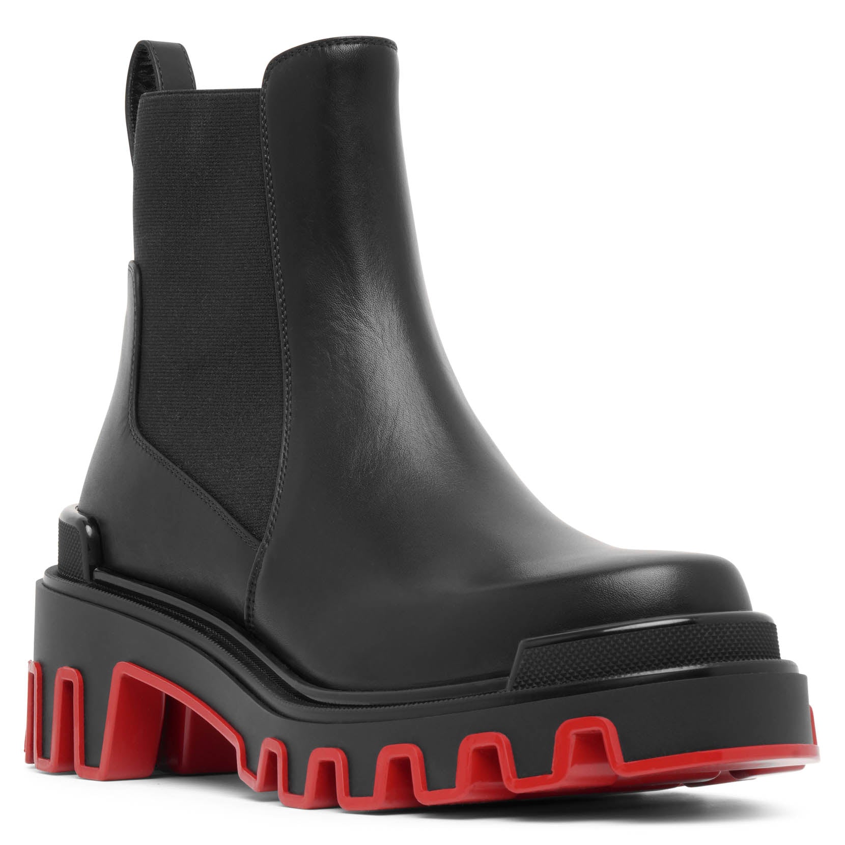 Shop Christian Louboutin Marchacroche Black Leather Ankle Boots