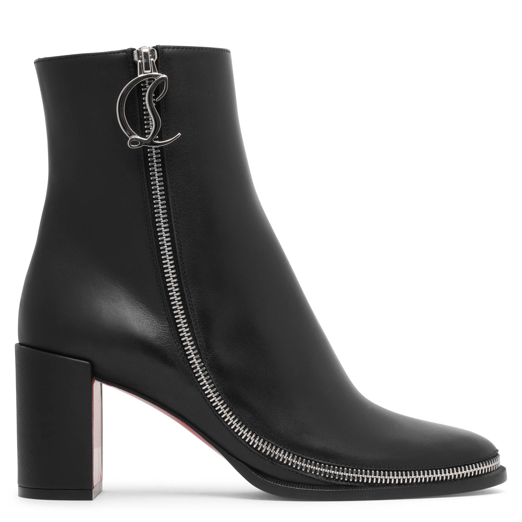 Christian Louboutin Cl Zip 70 Black Leather Boots