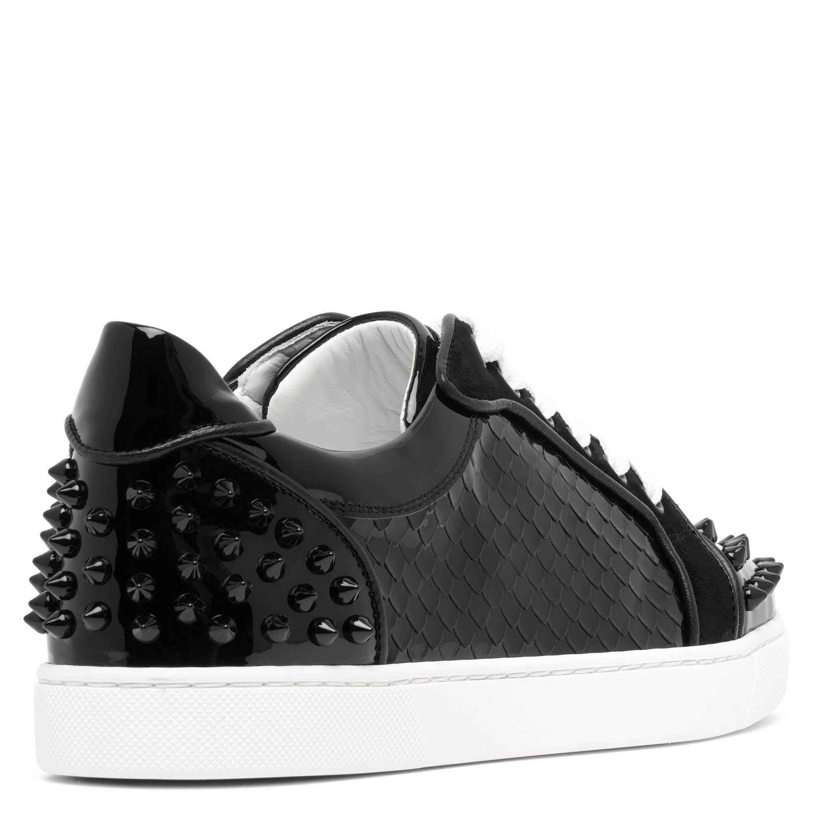 Shop Christian Louboutin Vieira 2 Orlato Black Patent Sneakers